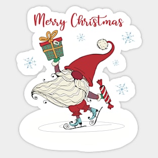 Happy santa skating Sticker